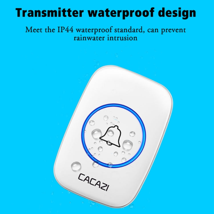 CACAZI A10DC 1 To 2 Battery Type Home Smart Waterproof Electronic Wireless Doorbell CACAZI A10DC 1 To 2 Battery Type Home Smart Waterproof Electronic Wireless Doorbell